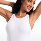 Butterluxe Waist Length Built-in Bra Tanks High Neck