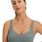 Butterluxe Waist-Length Built-in Bra Tank V Neck