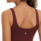 Butterluxe Waist-Length Built-in Bra Tank V Neck