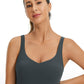 Butterluxe Waist-Length Built-in Bra Tank V Neck