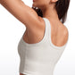 Ribbed U Neck Build-in Bra Tanks