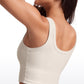 Ribbed U Neck Build-in Bra Tanks