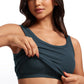 Ribbed U Neck Build-in Bra Tanks