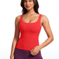 Butterluxe Waist Length Built-in Bra Tanks U Neck