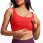 Butterluxe Waist Length Built-in Bra Tanks U Neck