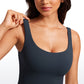 Butterluxe Waist Length Built-in Bra Tanks U Neck