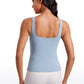 Butterluxe Waist Length Built-in Bra Tanks U Neck