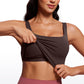 Butterluxe Waist Length Built-in Bra Tanks U Neck