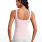 Butterluxe Waist Length Built-in Bra Tanks U Neck