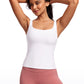 Butterluxe Waist Length Built-in Bra Tanks U Neck