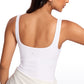 Butterluxe Waist Length Built-in Bra Tanks U Neck