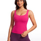 Butterluxe Waist Length Built-in Bra Tanks U Neck