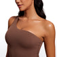 Butterluxe One Shoulder Built-in Bra Tanks