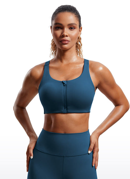 Zip Front High Impact Sports Bra