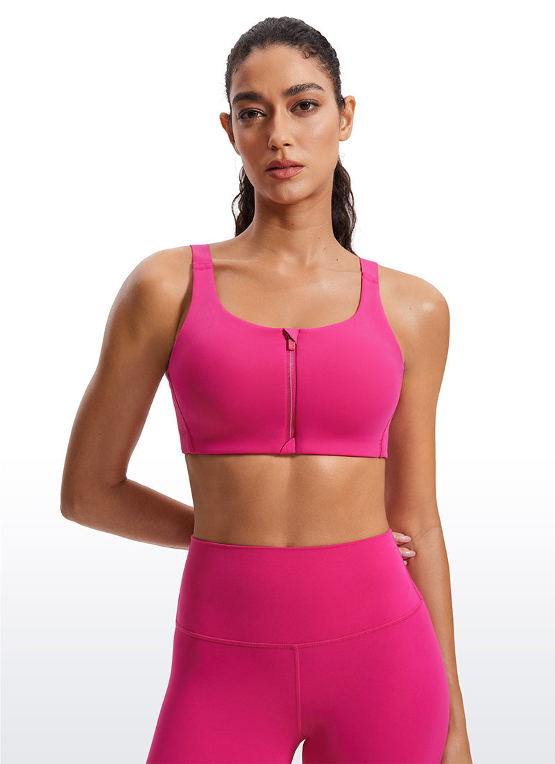 Zip Front High Impact Sports Bra