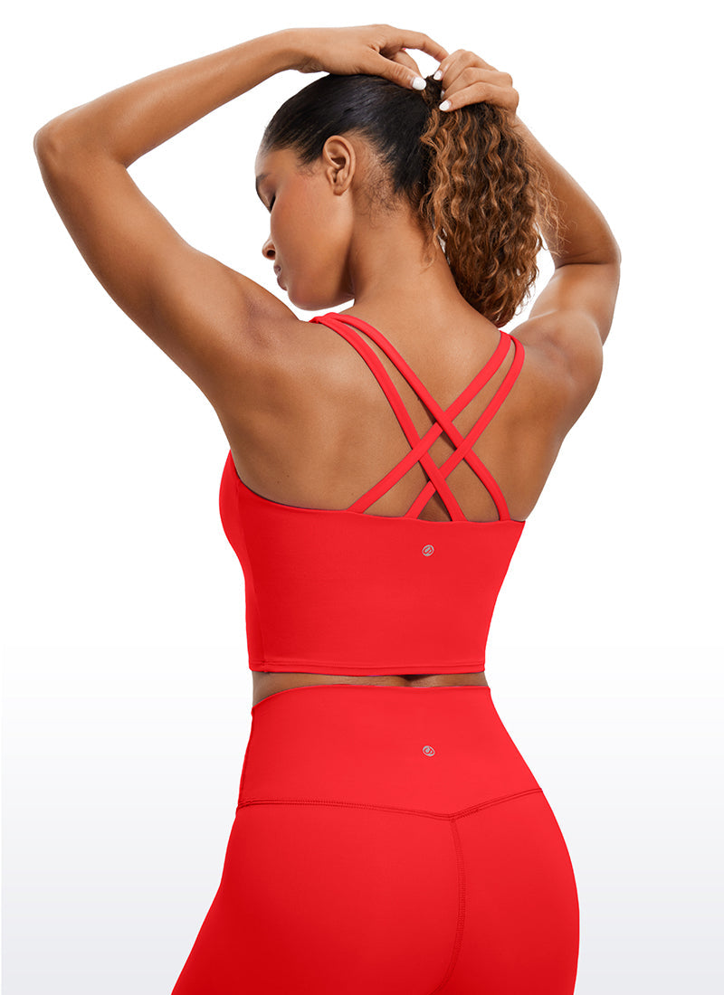 Butterluxe Criss Cross Back Built-in Bra Tanks