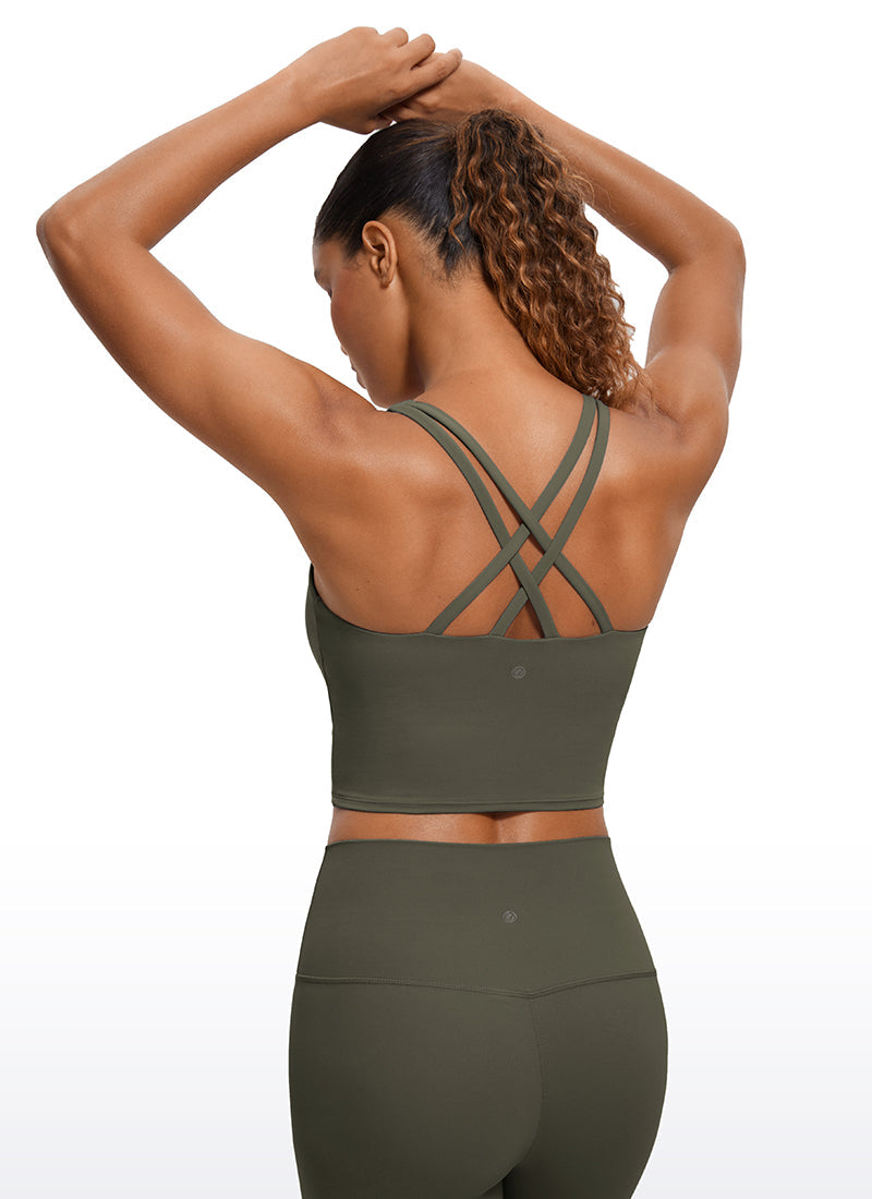 Butterluxe Criss Cross Back Built-in Bra Tanks