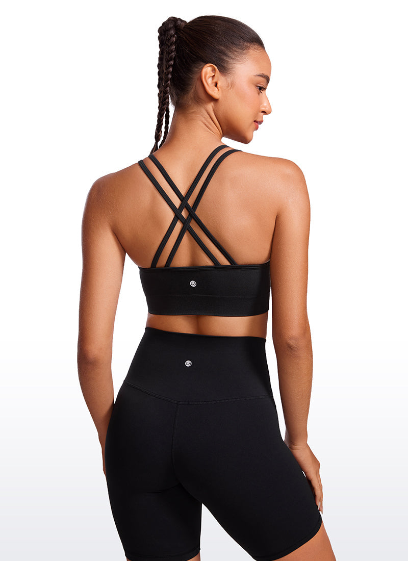 Seamless Strappy Longline Bra Criss Cross Back