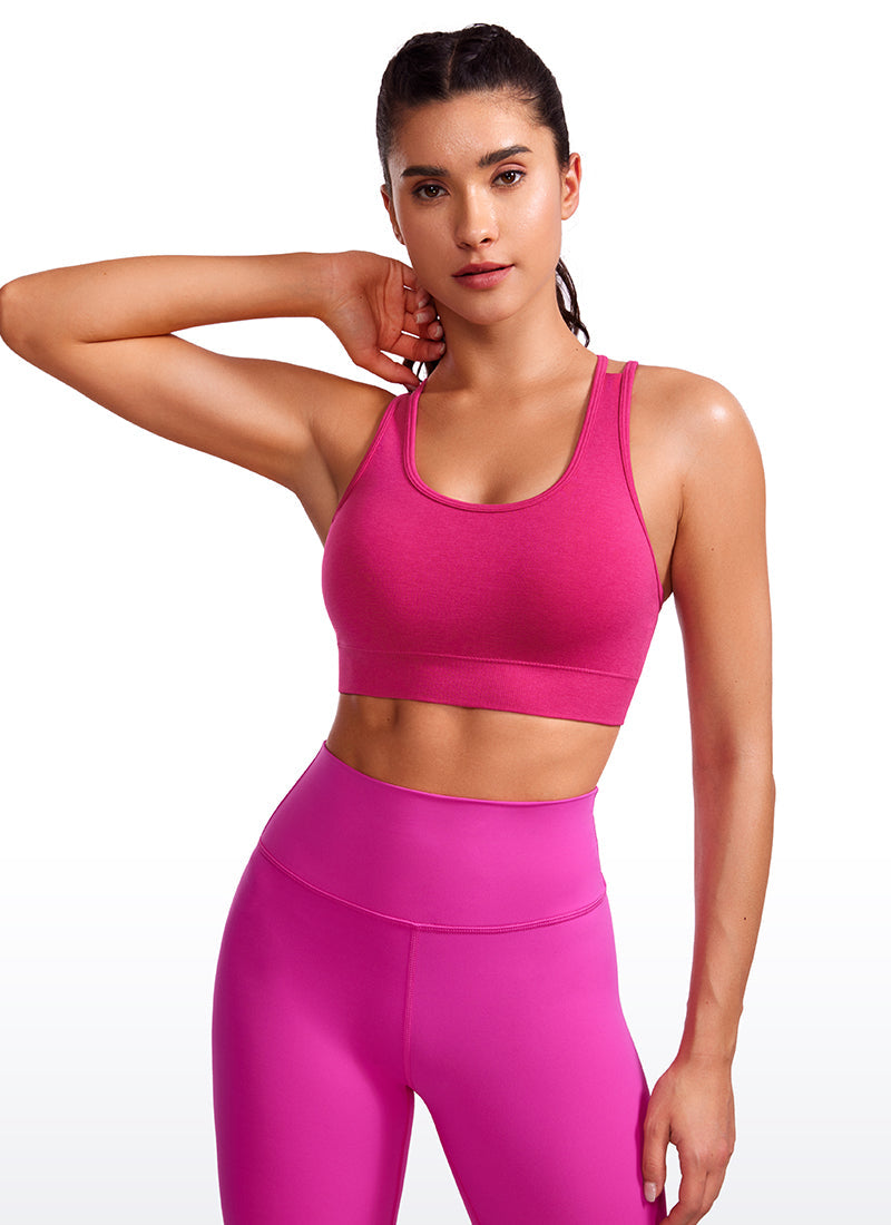 Seamless Strappy Longline Bra Criss Cross Back