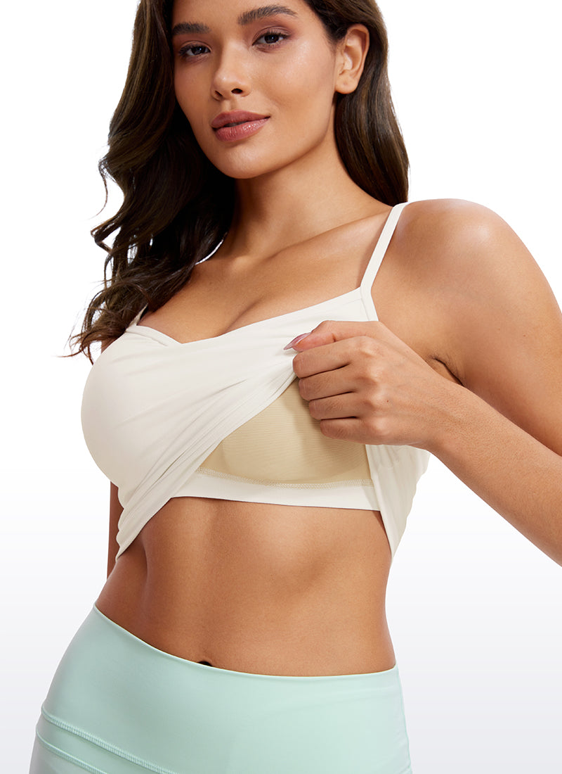 Butterluxe V Neck Sweetheart Built-in Bra Tanks