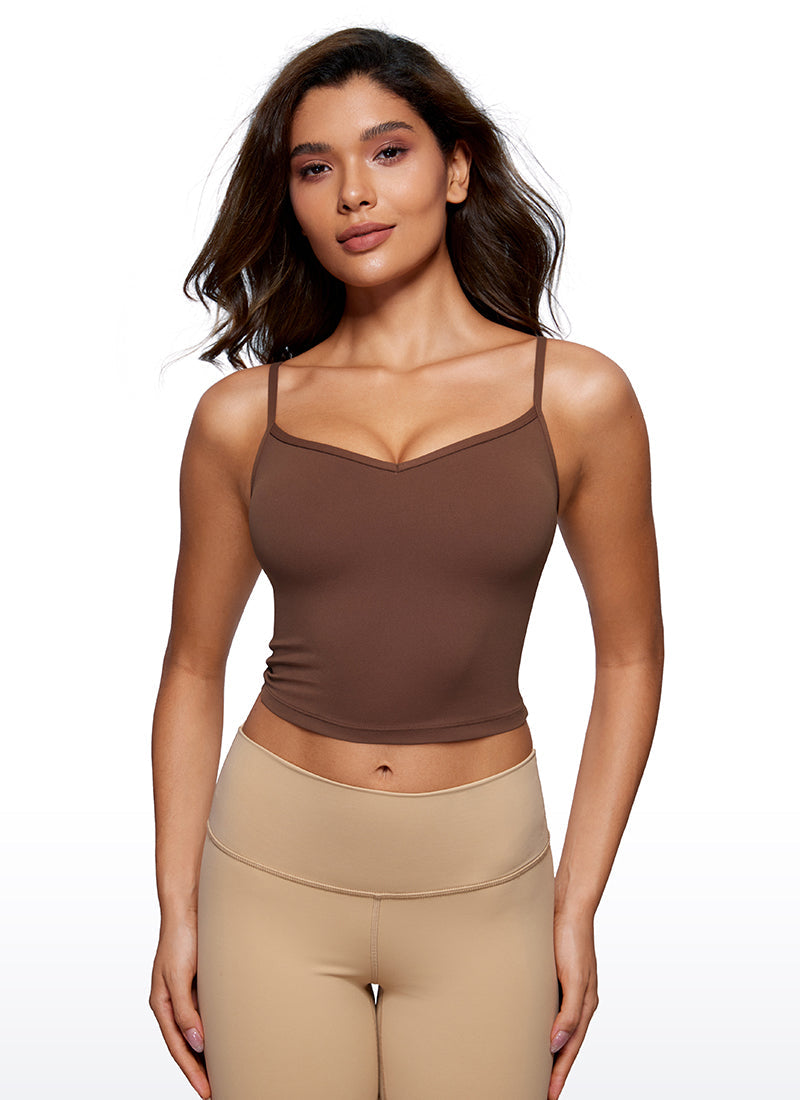 Butterluxe V Neck Sweetheart Built-in Bra Tanks