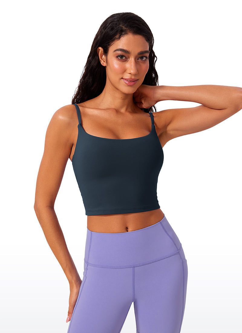 Butterlift Scoop Neck Cropped Build-in Bra Tanks