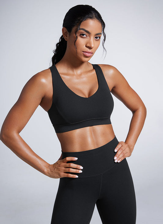 Butterbreeze V Neck Sports Bras Adjustable Straps