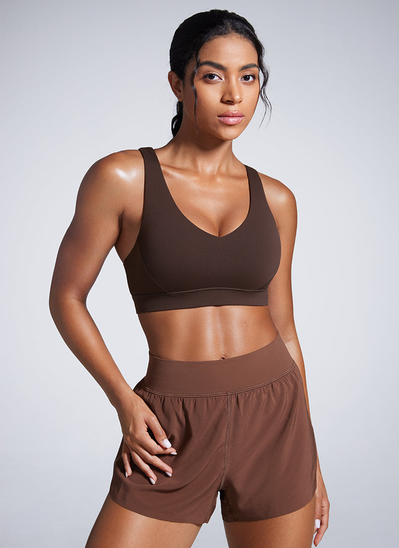 Butterbreeze V Neck Sports Bras Adjustable Straps