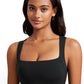 Butterluxe Longline Square Neck Built-in Bra Sports Tanks