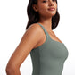 Butterluxe Longline Square Neck Built-in Bra Sports Tanks