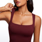 Butterluxe Longline Square Neck Built-in Bra Sports Tanks