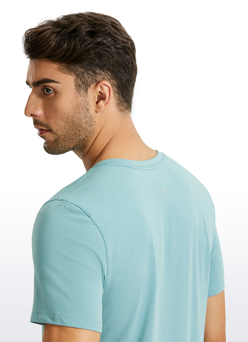 Pima Cotton Henley Short Sleeves