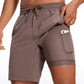 Feathery-Fit Athletic Shorts 9''- Lined