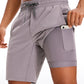 Feathery-Fit Athletic Shorts 9''- Lined