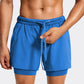 Feathery-Fit 2 in 1 Athletic Shorts 5''- with Pockets & Long Liner