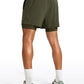 Feathery-Fit 2 in 1 Athletic Shorts 5''- with Pockets & Long Liner