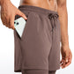 Feathery-Fit 2 in 1 Athletic Shorts 5''- with Pockets & Long Liner