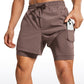 Feathery-Fit 2 in 1 Athletic Shorts 5''- with Pockets & Long Liner