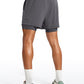 Feathery-Fit 2 in 1 Athletic Shorts 5''- with Pockets & Long Liner