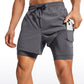 Feathery-Fit 2 in 1 Athletic Shorts 5''- with Pockets & Long Liner