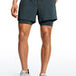 Feathery-Fit 2 in 1 Athletic Shorts 5''- with Pockets & Long Liner