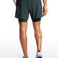 Feathery-Fit 2 in 1 Athletic Shorts 5''- with Pockets & Long Liner