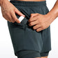 Feathery-Fit 2 in 1 Athletic Shorts 5''- with Pockets & Long Liner