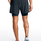 Feathery-Fit 2 in 1 Athletic Shorts 5''- with Pockets & Long Liner