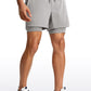 Feathery-Fit 2 in 1 Athletic Shorts 5''- with Pockets & Long Liner