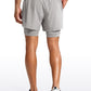 Feathery-Fit 2 in 1 Athletic Shorts 5''- with Pockets & Long Liner