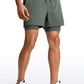 Feathery-Fit 2 in 1 Athletic Shorts 5''- with Pockets & Long Liner