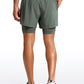 Feathery-Fit 2 in 1 Athletic Shorts 5''- with Pockets & Long Liner