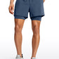 Feathery-Fit 2 in 1 Athletic Shorts 5''- with Pockets & Long Liner