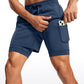 Feathery-Fit 2 in 1 Athletic Shorts 5''- with Pockets & Long Liner